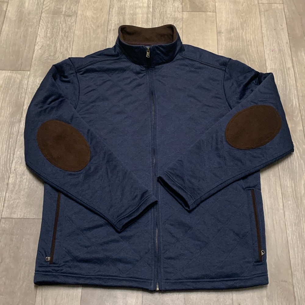 Mens Daniel Cremieux Quilted Elbow Patch Full Zip Lightweight‎ Chore Jacket